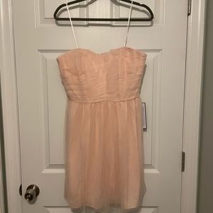J. Crew Tulle Maura blush pink strapless dress sz 12